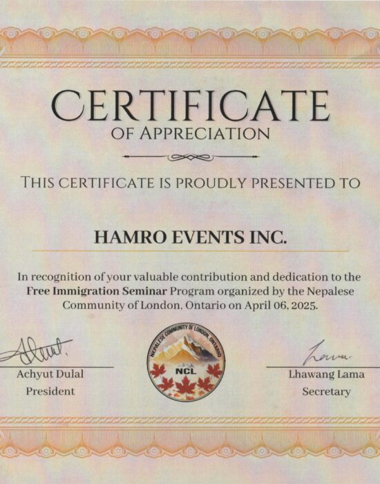 3._Appreciation_Certificate_Nepalese_Community_of_London,_Ontario[1]