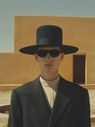 Mysterious Figure in Desert City